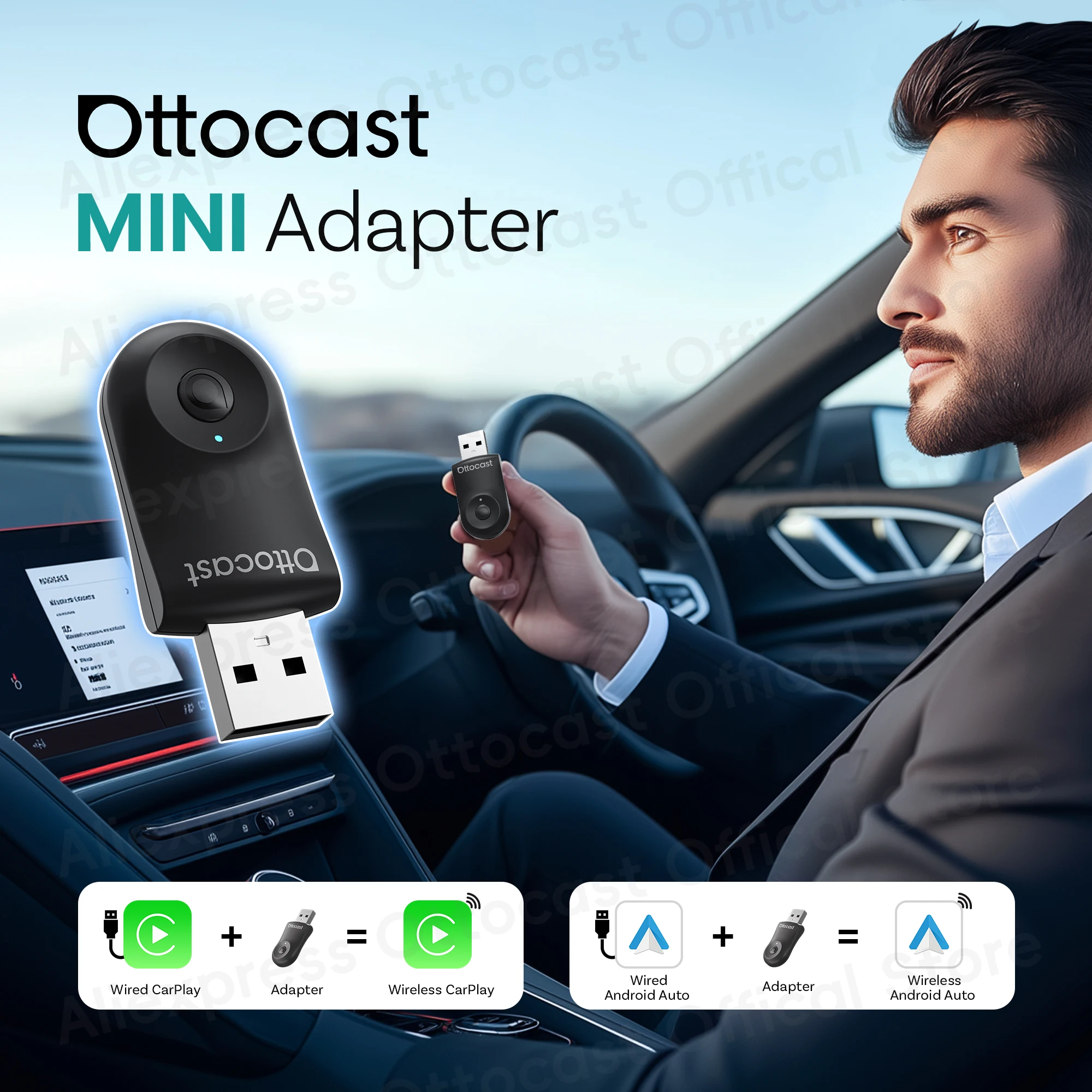 Phone Accessories Organizer - 2026 Nieuwe OTTOCAST MINI Draadloze Android