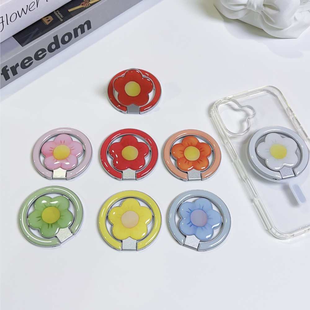 Phone Accessories Ring - Bloemvormige Magnetische Opvouwbare Telefoonringhouder met Anti-val