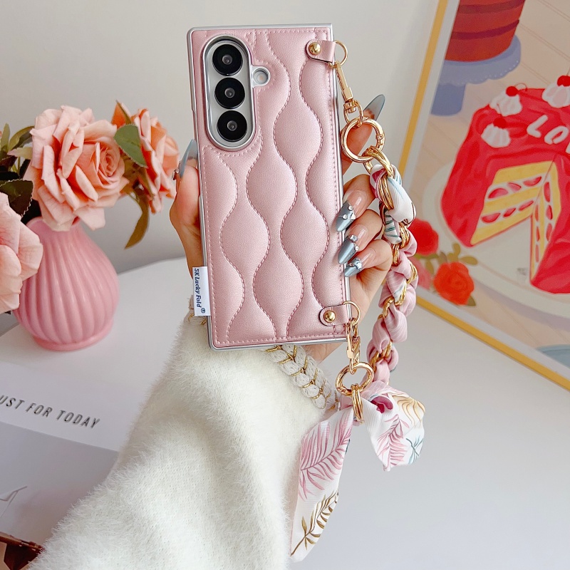 Z Phone Accessories - Luxe lederen telefoonhoes met golfpatroon voor