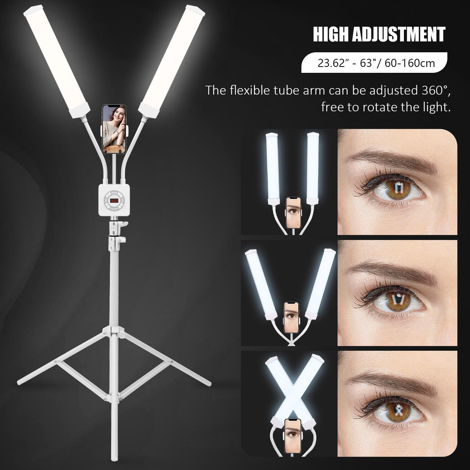 Led Strip Selfie - 50W dubbele armen LED-invullicht Fotostudio Lange