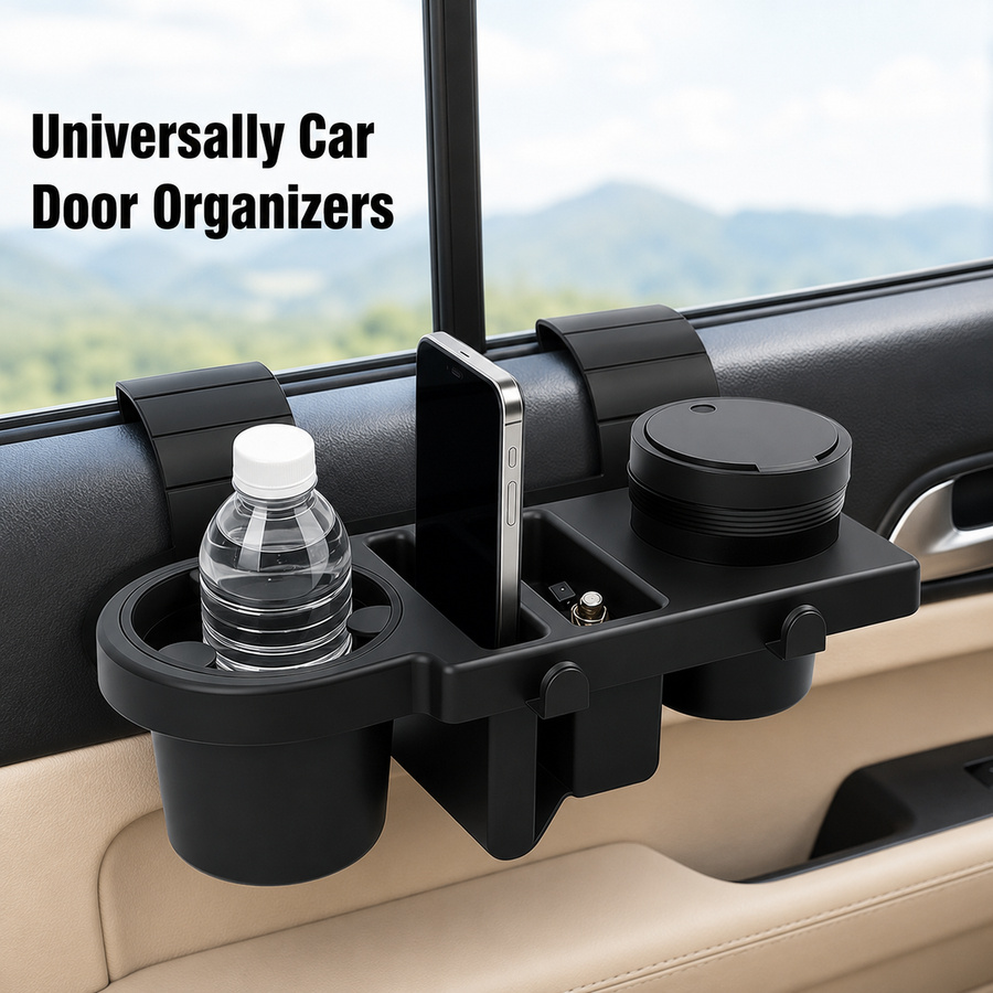 Phone Accessories Hanger - Autodeur organizer met bekerhouder, telefoonvakjes, sleutelhaken