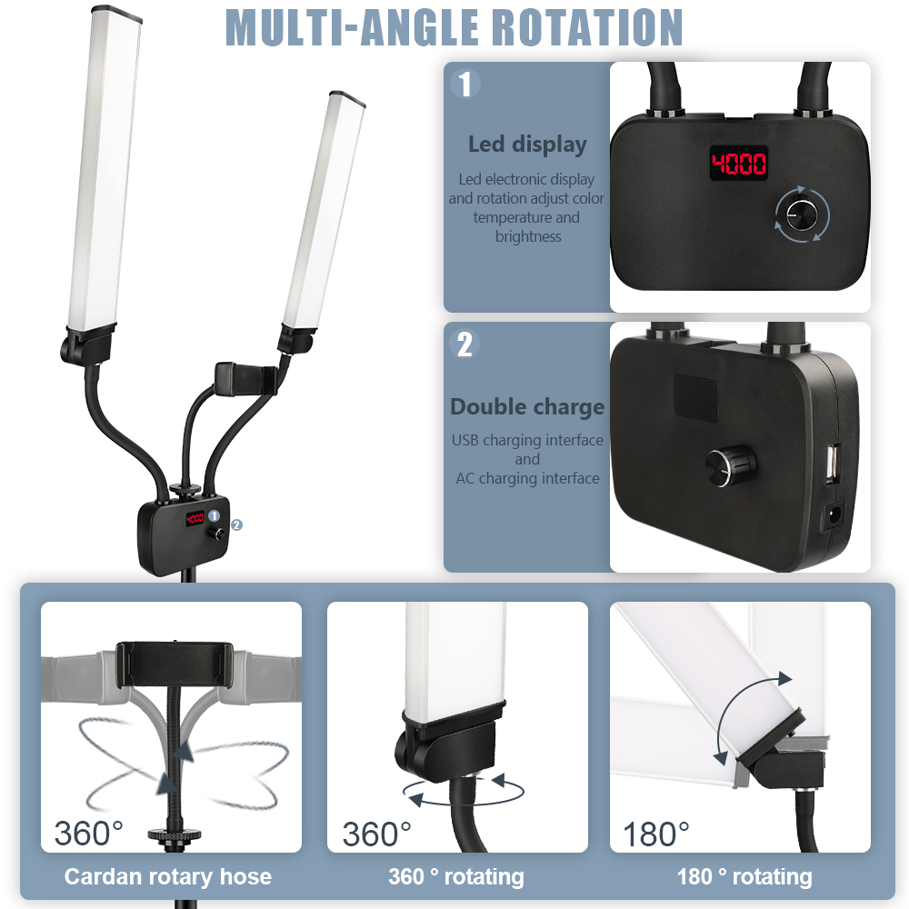 Dubbele armen LED Fill Photo S - Led Strip Selfie recensie en prijs