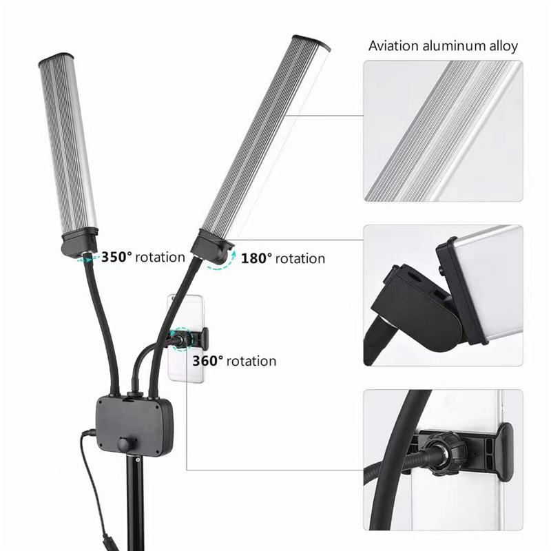 45W Led Video Licht Dubbele Ar - Led Strip Selfie recensie en prijs